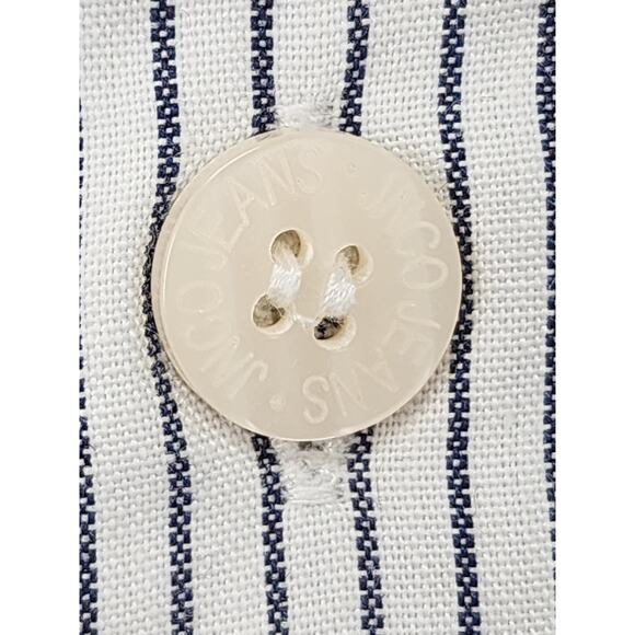 JNCO Shirt Mens Large White Stripe Short Sleeve Button Front Y2K 90s Streetwear - Picture 11 of 16